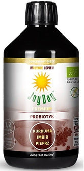 Pekat suplemen makanan daripada minuman probiotik Kunyit-Halia-Lada ORGANIK 500 ml - JOY DAY